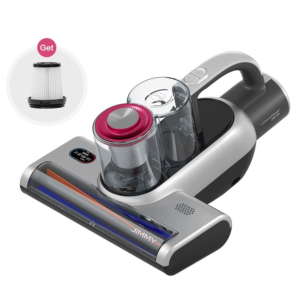 JIMMY BD7 Pro Cordless Double Cup Anti-Mite Vacuum Cleaner, 250W 6Kpa, Bed Vacuum Cleaner, Smart Dust Sensor UV & Ultrasound Technology, Negative Ion Function, 30Mins Runtime, LED Display