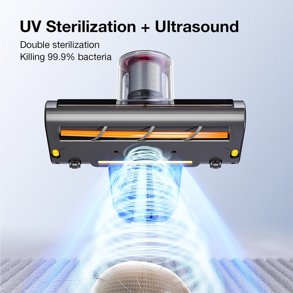 JIMMY BD7 Pro Cordless Double Cup Anti-Mite Vacuum Cleaner, 250W 6Kpa, Bed Vacuum Cleaner, Smart Dust Sensor UV & Ultrasound Technology, Negative Ion Function, 30Mins Runtime, LED Display