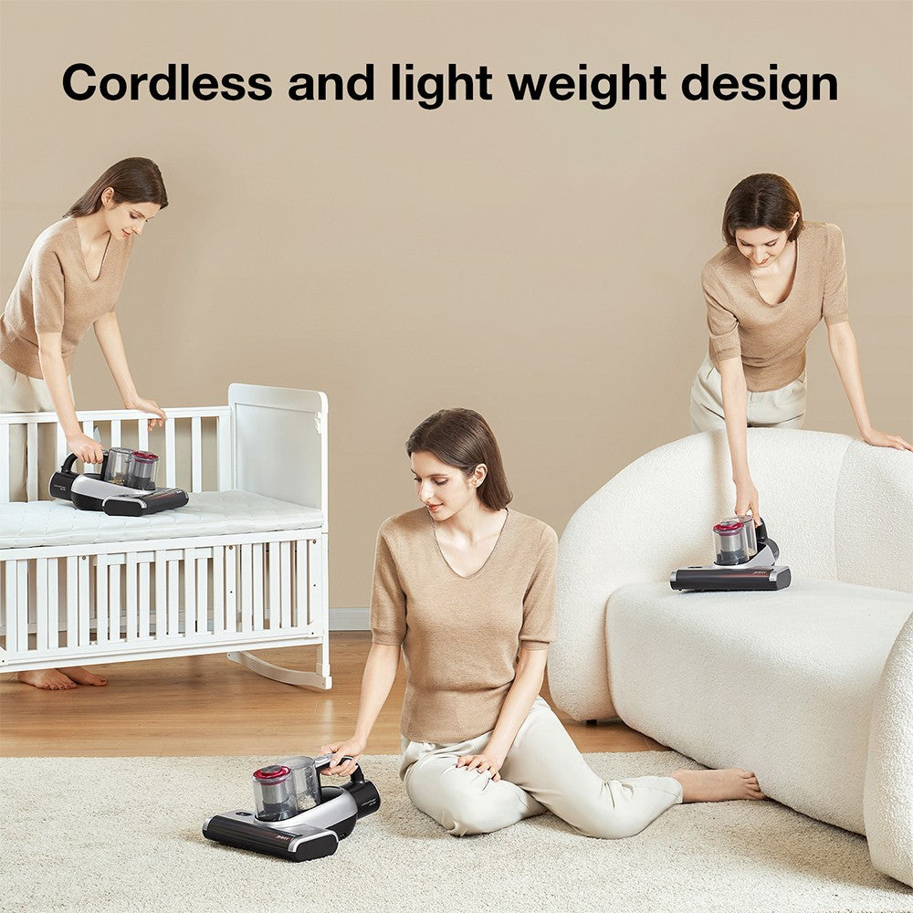 JIMMY BD7 Pro Cordless Double Cup Anti-Mite Vacuum Cleaner, 250W 6Kpa, Bed Vacuum Cleaner, Smart Dust Sensor UV & Ultrasound Technology, Negative Ion Function, 30Mins Runtime, LED Display