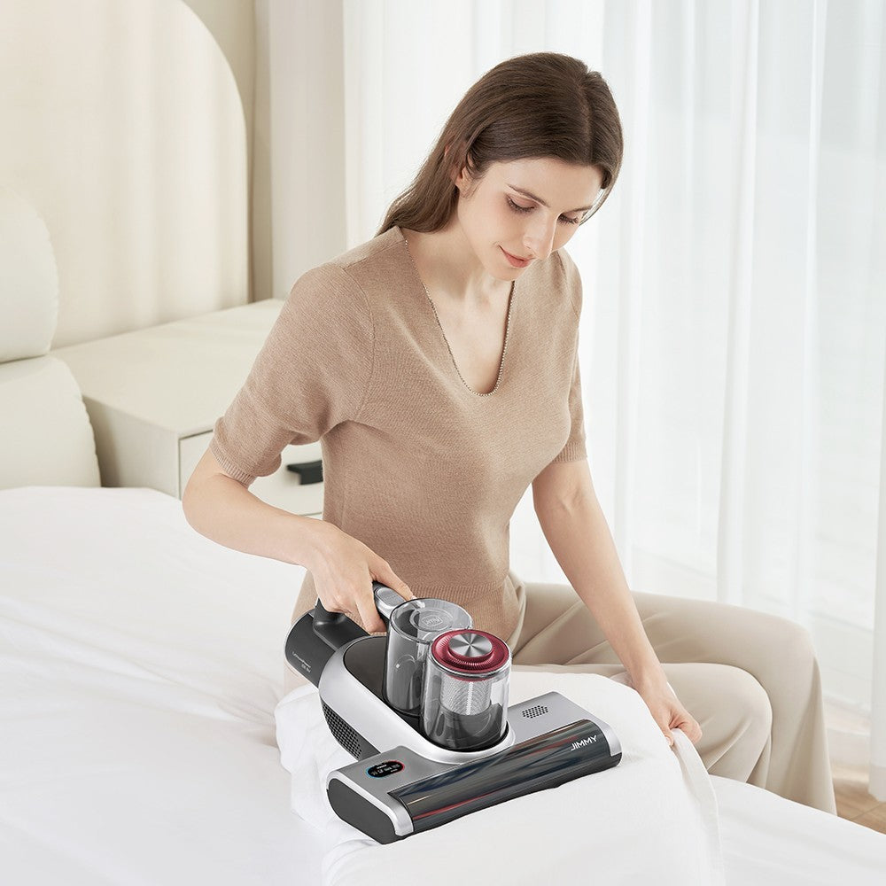 JIMMY BD7 Pro Cordless Double Cup Anti-Mite Vacuum Cleaner, 250W 6Kpa, Bed Vacuum Cleaner, Smart Dust Sensor UV & Ultrasound Technology, Negative Ion Function, 30Mins Runtime, LED Display