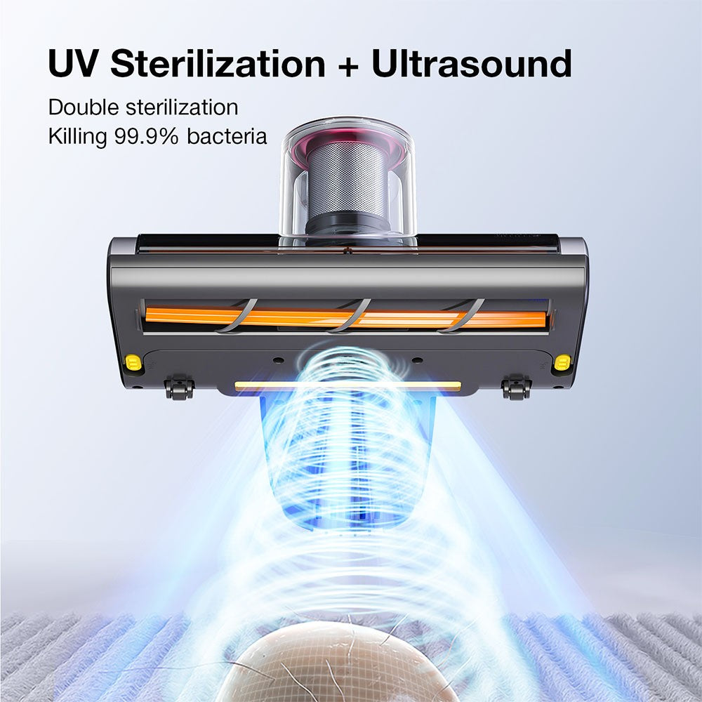 JIMMY BX6 Pro Double Cup Bed Vacuum Cleaner for Mattress with UV Light, 600W 16Kpa Suction, UV sterilizationKilling 99.9% bacteria, LED Display with Smart Dust Sensor, Handheld Vacuum Cleaner for Bed & Sofa