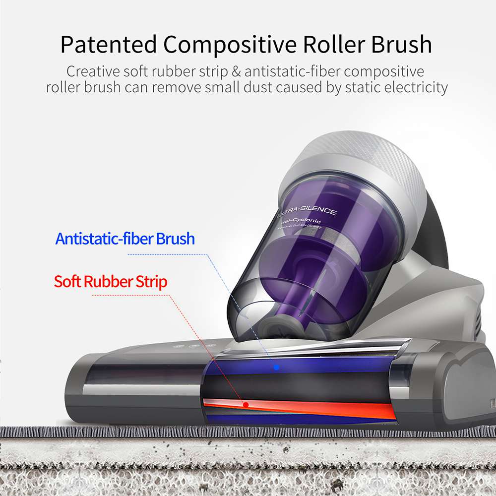 JIMMY JV35 Bed Vacuum Cleaner for Mattress with UV Light, 14Kpa Strong Suction, Dual Cyclone Filtration, High-Temperature UV Acaricide, 5S Rapid Heating, 99.99% Mites Removal, Handheld Vacuum Cleaner for Bed & Sofa - Gray