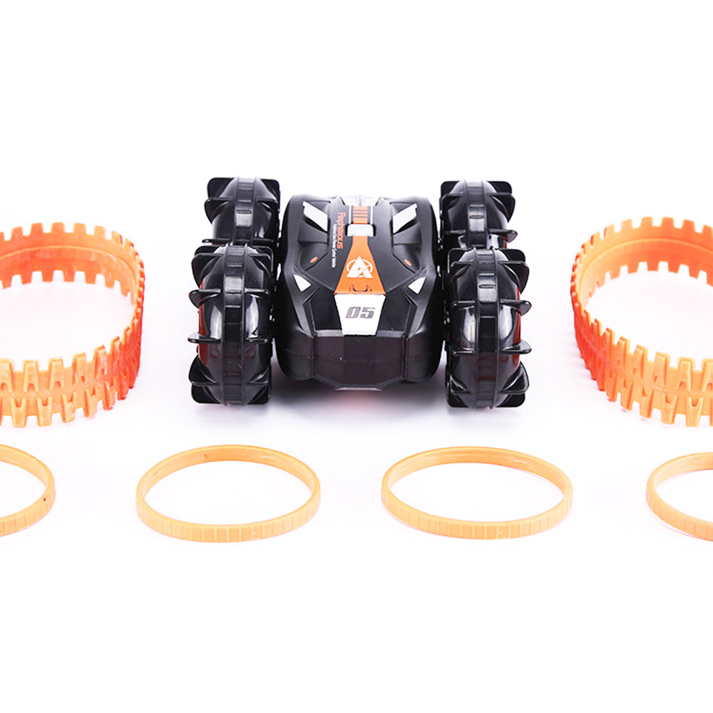 JJRC Q113 1:24 RC Stunt Car 4WD 360 Rotate 2-in-1 Waterproof Water&Land Drift Amphibious Vehicle Models Toy - Orange