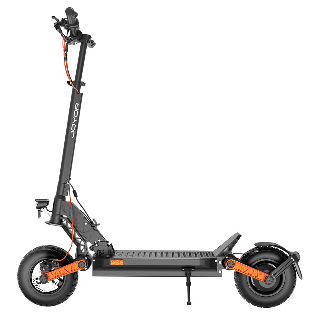 JOYOR S5-Z Electric Scooter, 48V 13Ah Battery, 600W Motor, 10*3.0 inch Tires, 25km/h Speed, 55km Range, Aluminum Alloy Frame 6 Light System Turn signal Dual Disc Brake - Black