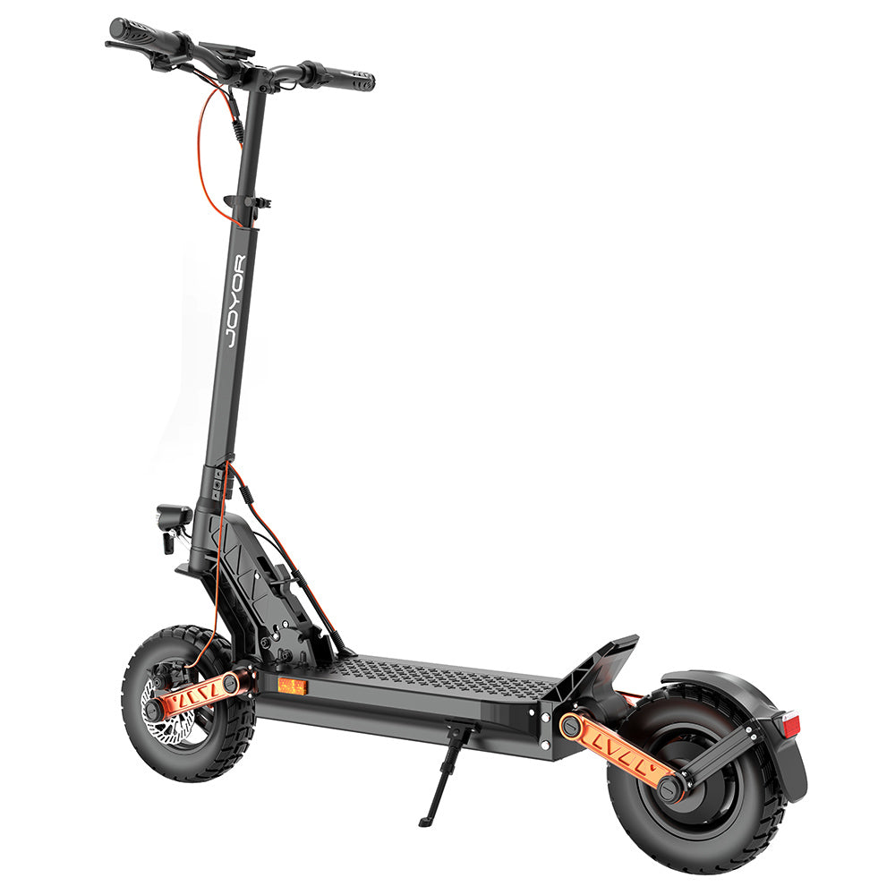 JOYOR S5-Z Electric Scooter, 48V 13Ah Battery, 600W Motor, 10*3.0 inch Tires, 25km/h Speed, 55km Range, Aluminum Alloy Frame 6 Light System Turn signal Dual Disc Brake - Black