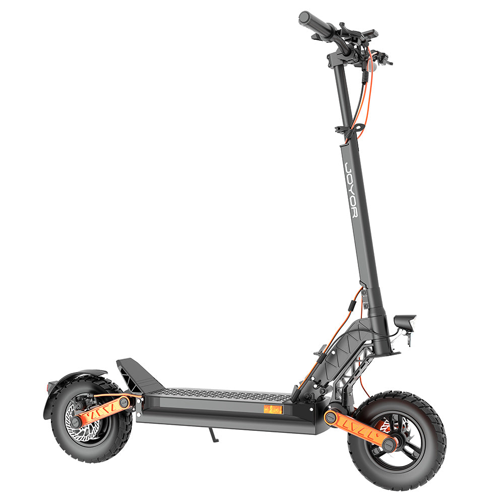 JOYOR S5-Z Electric Scooter, 48V 13Ah Battery, 600W Motor, 10*3.0 inch Tires, 25km/h Speed, 55km Range, Aluminum Alloy Frame 6 Light System Turn signal Dual Disc Brake - Black
