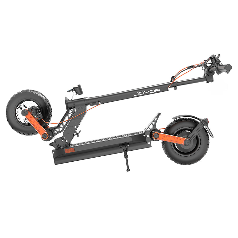 JOYOR S5-Z Electric Scooter, 48V 13Ah Battery, 600W Motor, 10*3.0 inch Tires, 25km/h Speed, 55km Range, Aluminum Alloy Frame 6 Light System Turn signal Dual Disc Brake - Black