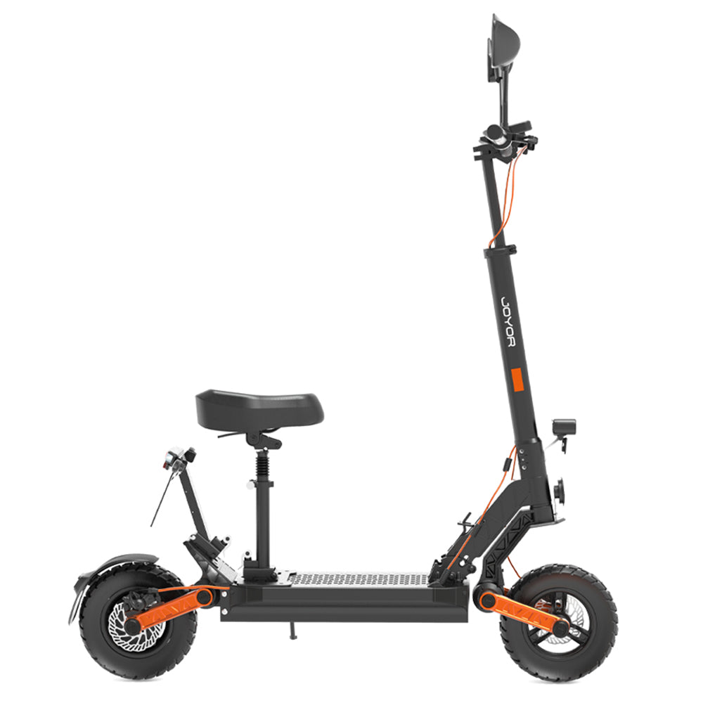JOYOR S8E Electric Scooter EEC EMark Certified Max 80km Range 800W Motor 48V 26Ah Long-Lasting Battery 10 Inch widen tire 45km/h Max Speed Front & Rear Disc Brake Front & Rear Shock Absorber NFC Integrated display Removable seat