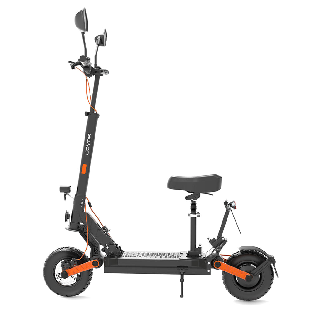 JOYOR S8E Electric Scooter EEC EMark Certified Max 80km Range 800W Motor 48V 26Ah Long-Lasting Battery 10 Inch widen tire 45km/h Max Speed Front & Rear Disc Brake Front & Rear Shock Absorber NFC Integrated display Removable seat