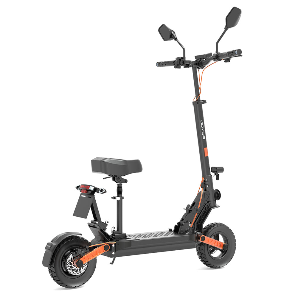 JOYOR S8E Electric Scooter EEC EMark Certified Max 80km Range 800W Motor 48V 26Ah Long-Lasting Battery 10 Inch widen tire 45km/h Max Speed Front & Rear Disc Brake Front & Rear Shock Absorber NFC Integrated display Removable seat