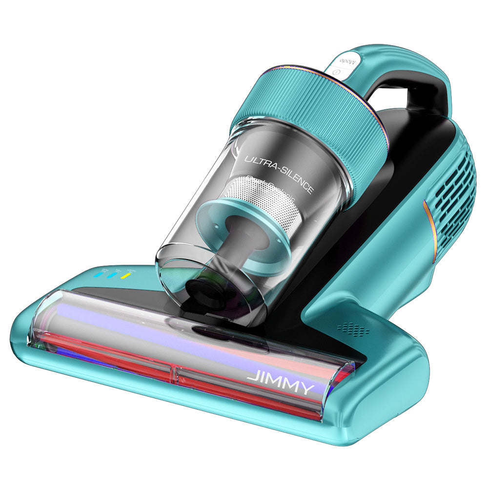 JIMMY BX6 Handheld Anti-Mite Vacuum Cleaner, Bed Vacuum Cleaner, 600W Suction, Strong Tapping Ultrasonic & UV Light Intelligent Dust Recognition, 240mm Widened Suction Port, 3 Modes, 0.5L Dust Cup - Blue