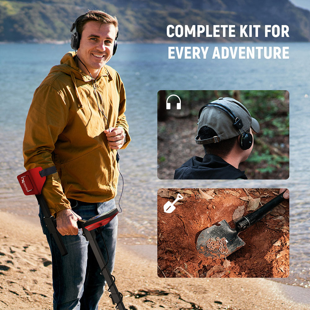KAIWEETS EXPLORER X II Metal Detector, 4 Detection Modes, LCD Screen, Adjustable Long Stem, IP68 Waterproof Coil