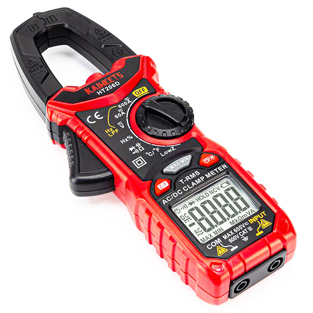 KAIWEETS HT206D Digital Clamp Meter, 6000 Counts, AC/DC Current, LowZ & LPF, NCV Detection Function