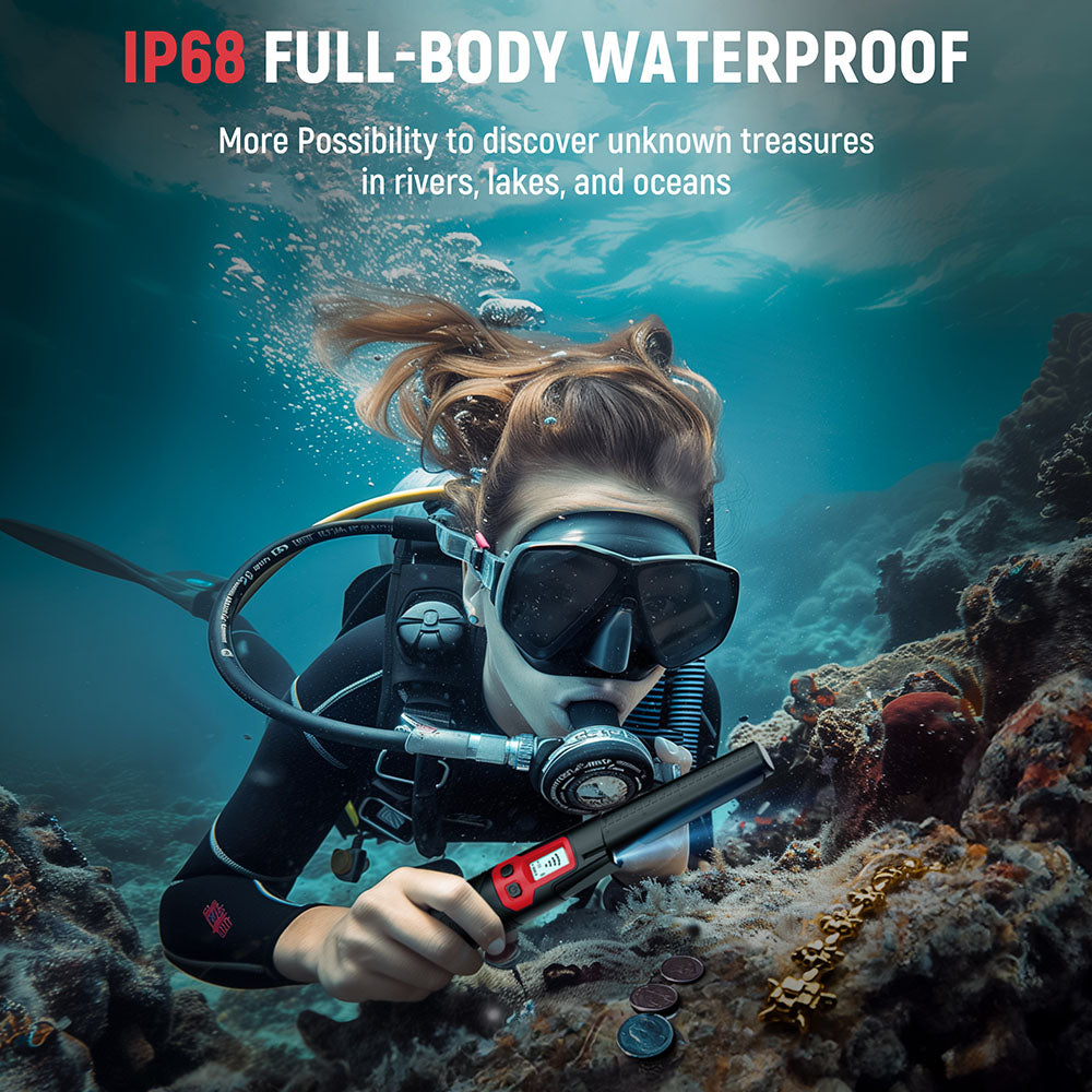 KAIWEETS PREC-POINTER I Metal Detector Pinpointer, 360° Detection, IP68 Waterproof, LCD Screen & Flashlight, 3 Alert Modes