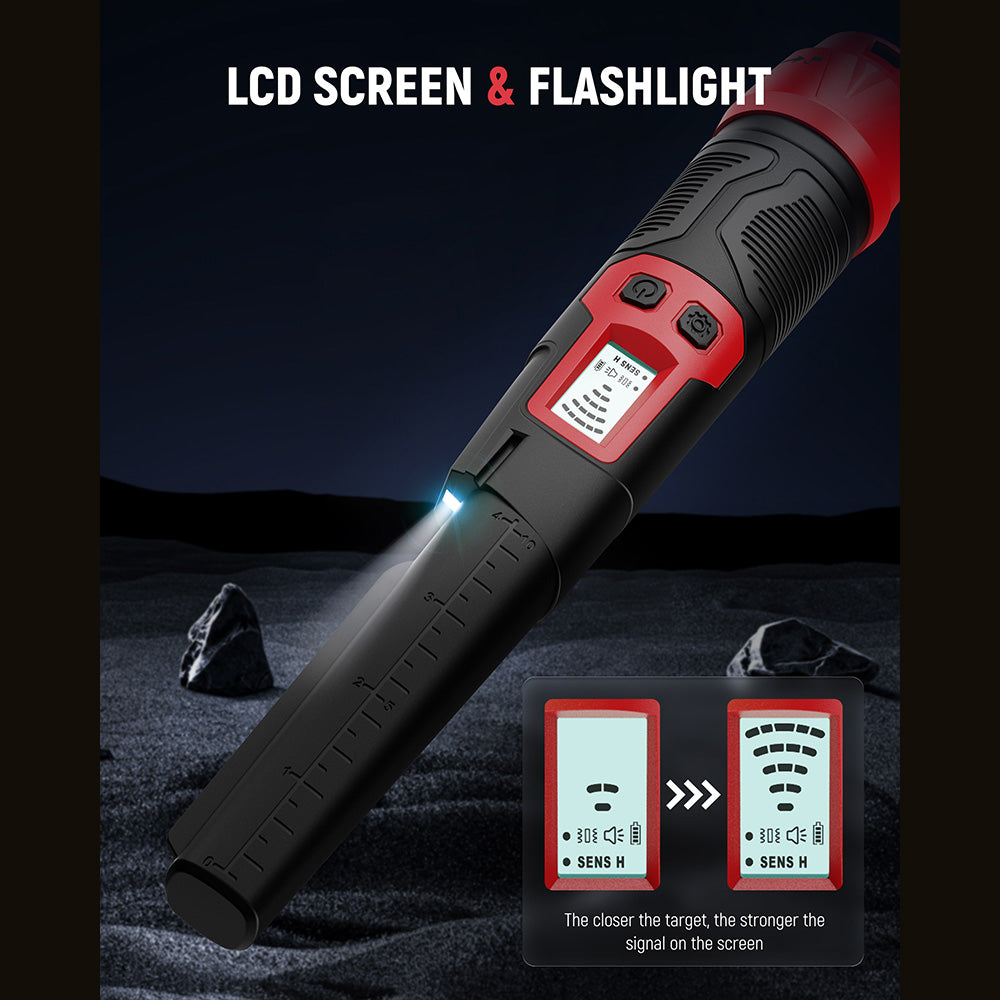 KAIWEETS PREC-POINTER I Metal Detector Pinpointer, 360° Detection, IP68 Waterproof, LCD Screen & Flashlight, 3 Alert Modes