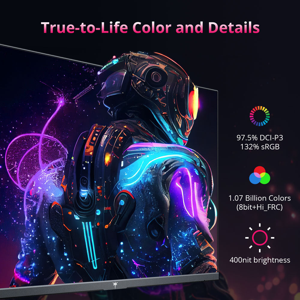 KTC H27P22S 27-inch Gaming Monitor, 3840x2160 UHD AUO 7.0 FAST IPS Panel, HDR400, 160Hz Refresh Rate, 1ms Response Time, 132%sRGB, Compatible with FreeSync and G-SYNC, Low-blue Light, 2*HDMI2.1 2*DP1.4 1*USB2.0, Adjustable Stand & Support VESA Mount