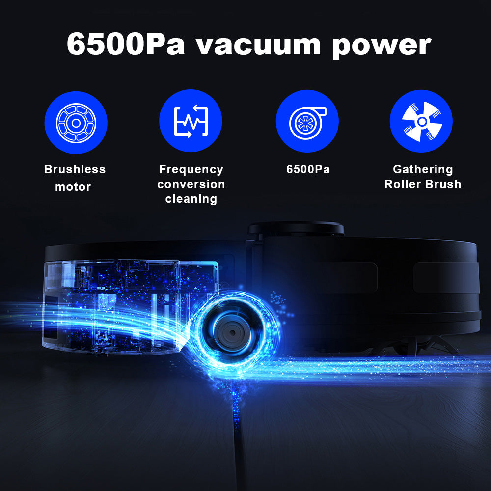 Liectroux M70 Pro Lidar Robot Vacuum Cleaner with Self-emptying Dustbin, Multi-floor Map Storage, 6500Pa Strong Suction, 3200mAh Battery, Max. 175min Runtime, Smart App & Voice Control, 3L Dust Bag, White