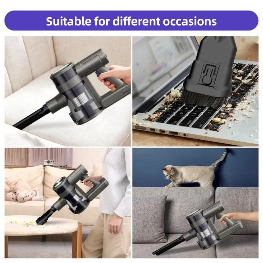 MOOSOO YG-618-B Cordless Vacuum Cleaner, Flexible 180° Rotation, Rechargeable Hanger, 48kPa High Suction, Anti-Tangle Brush, LED Display, for Hard Floors, Pet Hair And Carpet, Purple