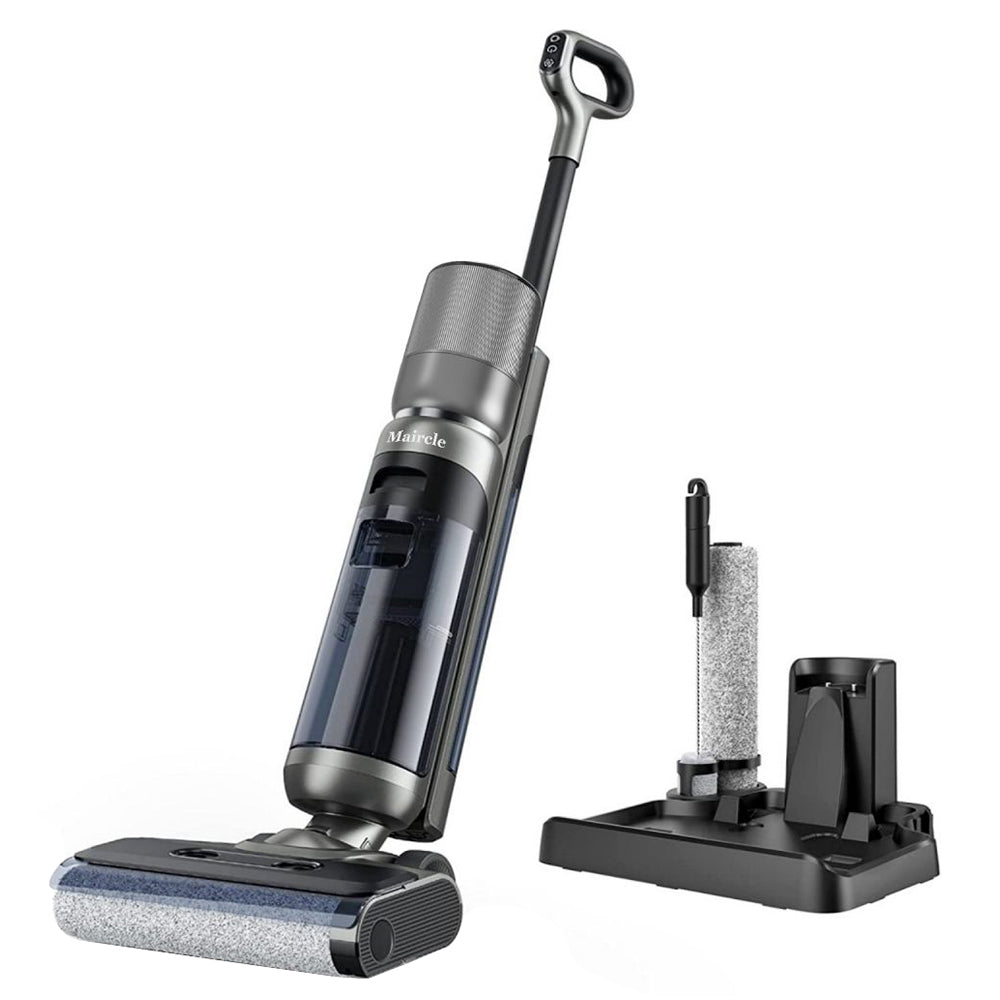 Maircle F1 Cordless Wet Dry Vacuum Cleaner, 16kPa Suction, 35min Runtime, LED Display, Self-propelled and Self-Cleaning, Voice Prompts, for Hardwood Floor and Sticky Messes