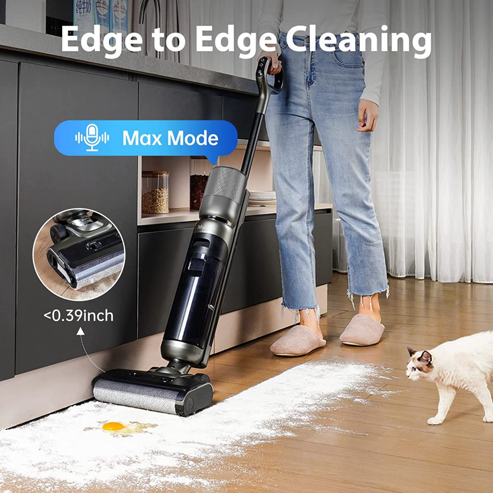 Maircle F1 Cordless Wet Dry Vacuum Cleaner, 16kPa Suction, 35min Runtime, LED Display, Self-propelled and Self-Cleaning, Voice Prompts, for Hardwood Floor and Sticky Messes