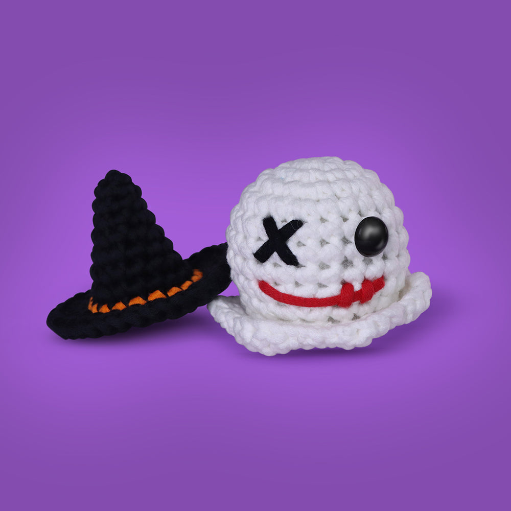NestledCrafts Halloween Crochet Kit for Beginners, Amigurumi Knitting Kit, with Step-by-Step Video Tutorials - Grim