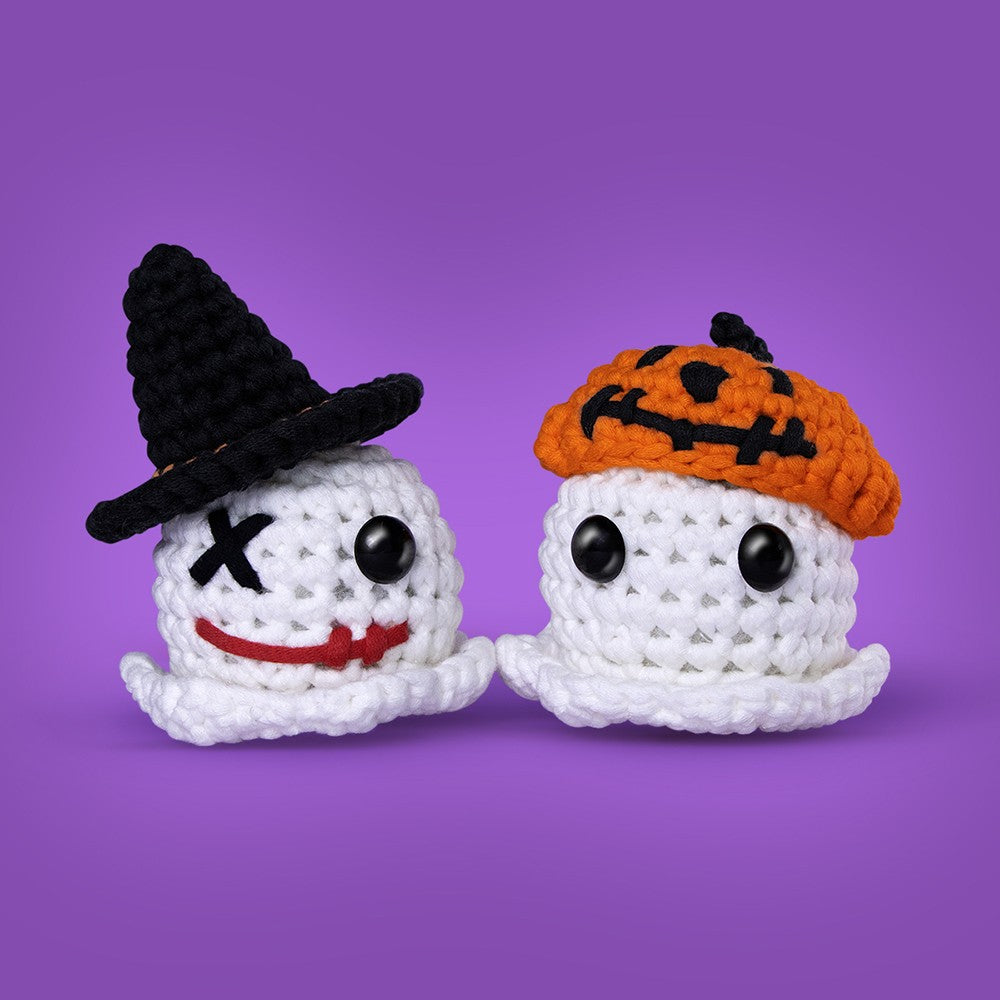 NestledCrafts Halloween Crochet Kit for Beginners, Amigurumi Knitting Kit, with Step-by-Step Video Tutorials - Grim