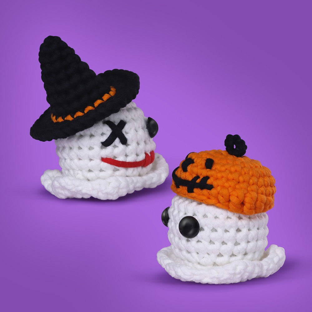 NestledCrafts Halloween Crochet Kit for Beginners, Amigurumi Knitting Kit, with Step-by-Step Video Tutorials - Grim