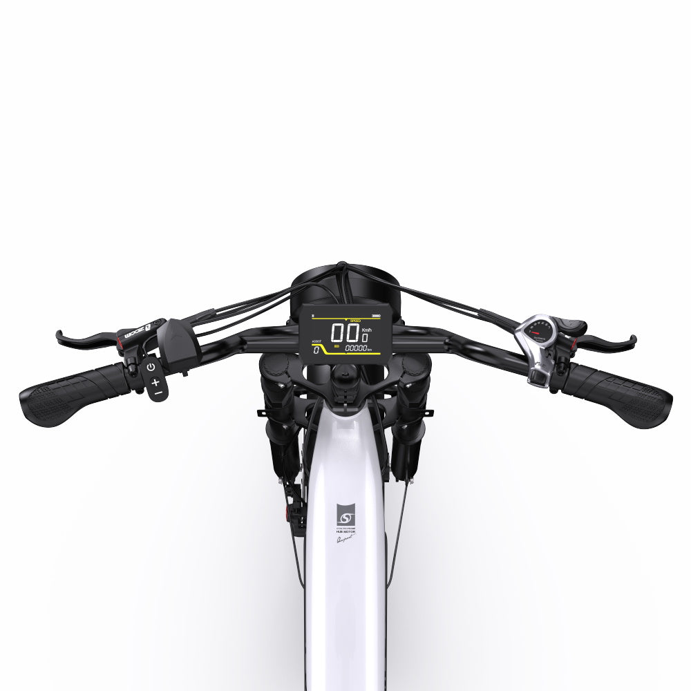 ONESPORT OT08 Pro Electric Bike, 500W Motor, 2*48V 18Ah Battery, 20*4.0 inch Tires, 25km/h Max Speed, 190km Max Range, Front & Rear Oil Disc Brakes, Suspension Fork, Shimano 7-speed - White