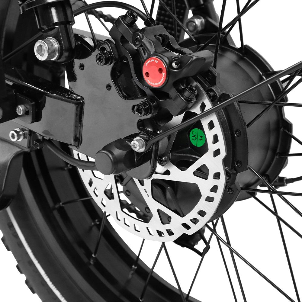 ONESPORT W66 Electric Bike, 500W Motor, 48V 13.5Ah Battery, 20*4.0 inch Tire, 25km/h Max Speed, 100km Range, Front & Rear Hydraulic Disc Brakes, Shock Absorbing Front Fork, 7-speed Transmission