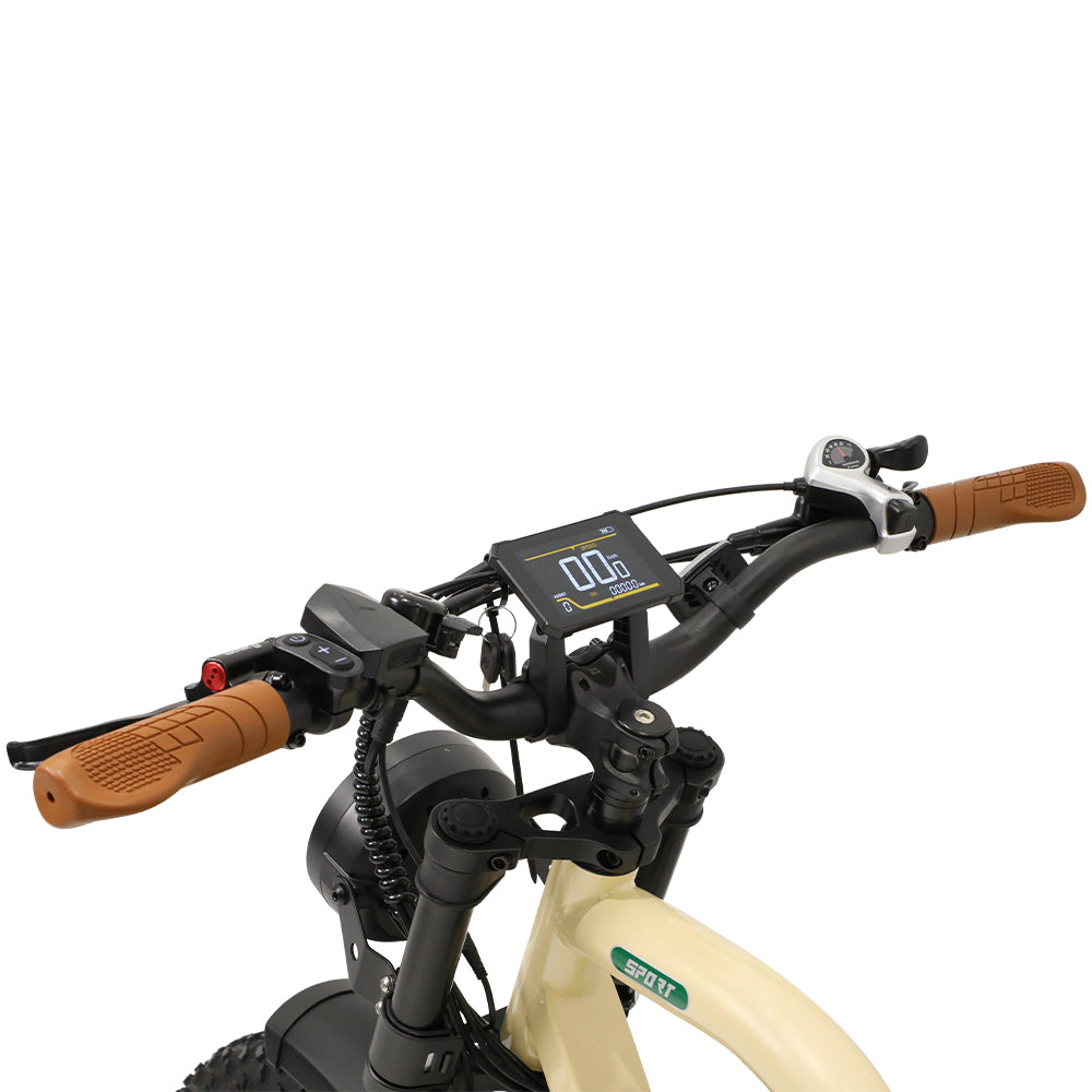 ONESPORT W66 Electric Bike, 500W Motor, 48V 13.5Ah Battery, 20*4.0 inch Tire, 25km/h Max Speed, 100km Range, Front & Rear Hydraulic Disc Brakes, Shock Absorbing Front Fork, 7-speed Transmission