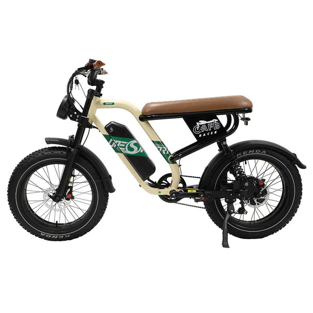 ONESPORT W66 Electric Bike, 500W Motor, 48V 13.5Ah Battery, 20*4.0 inch Tire, 25km/h Max Speed, 100km Range, Front & Rear Hydraulic Disc Brakes, Shock Absorbing Front Fork, 7-speed Transmission