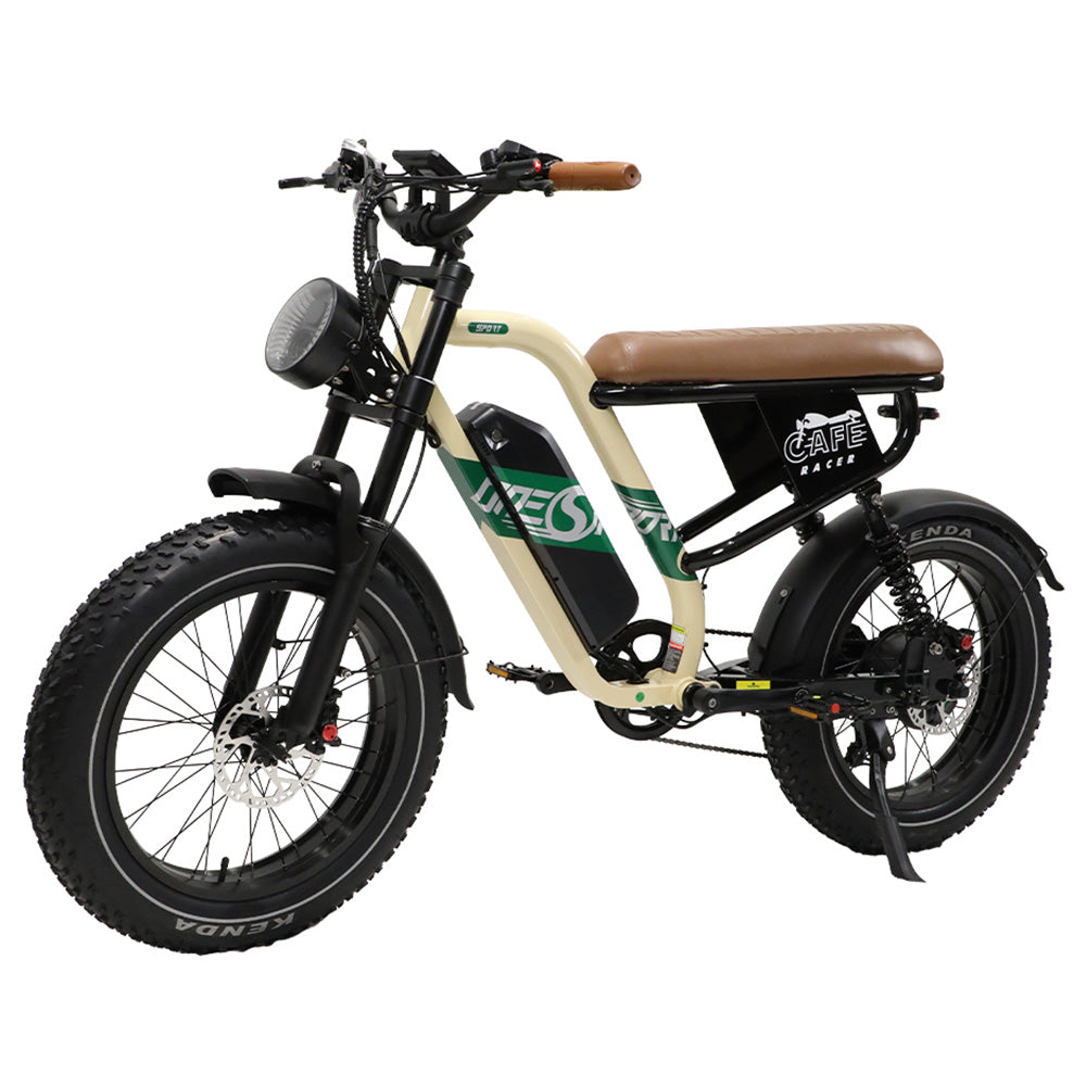 ONESPORT W66 Electric Bike, 500W Motor, 48V 13.5Ah Battery, 20*4.0 inch Tire, 25km/h Max Speed, 100km Range, Front & Rear Hydraulic Disc Brakes, Shock Absorbing Front Fork, 7-speed Transmission