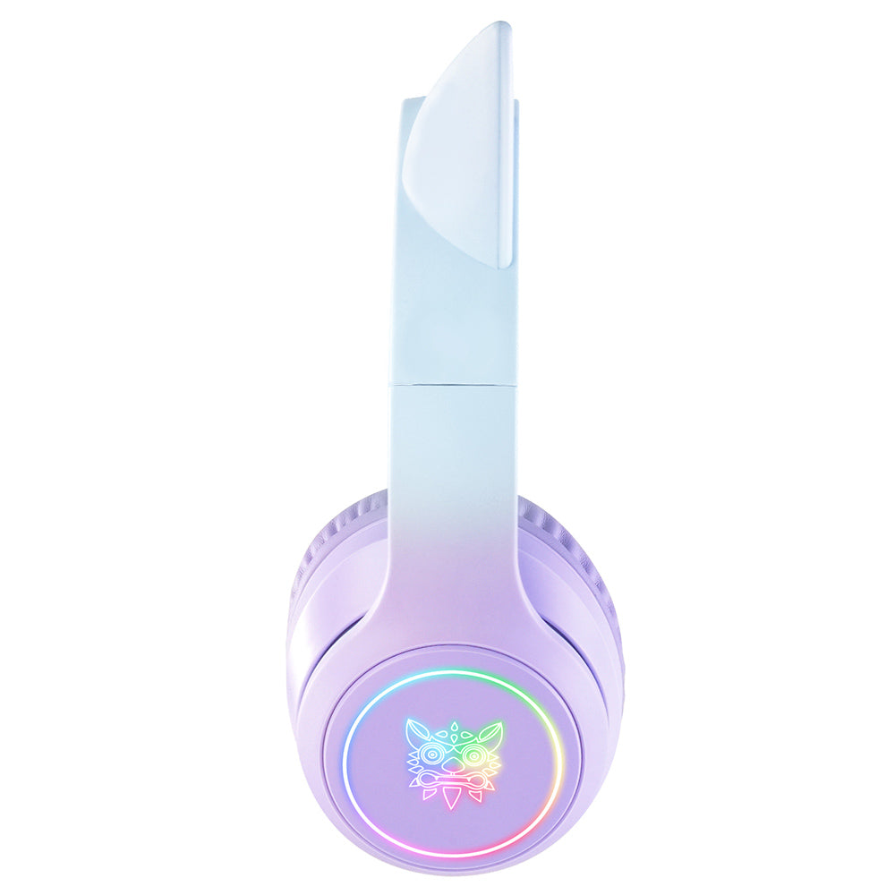 ONIKUMA B90 Cat Ear Wireless Bluetooth Headphones, RGB Lights, HD Microphone