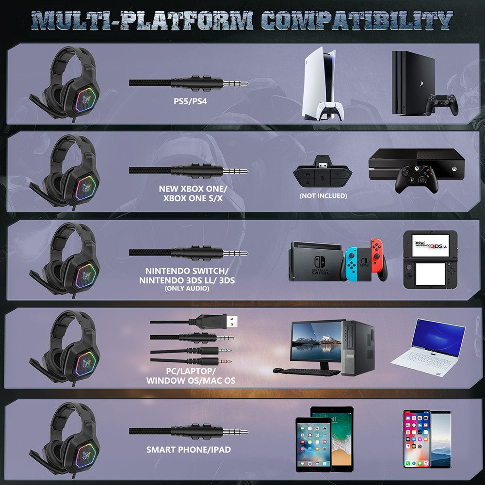 ONIKUMA K10 Wired Headphones Gaming Headset