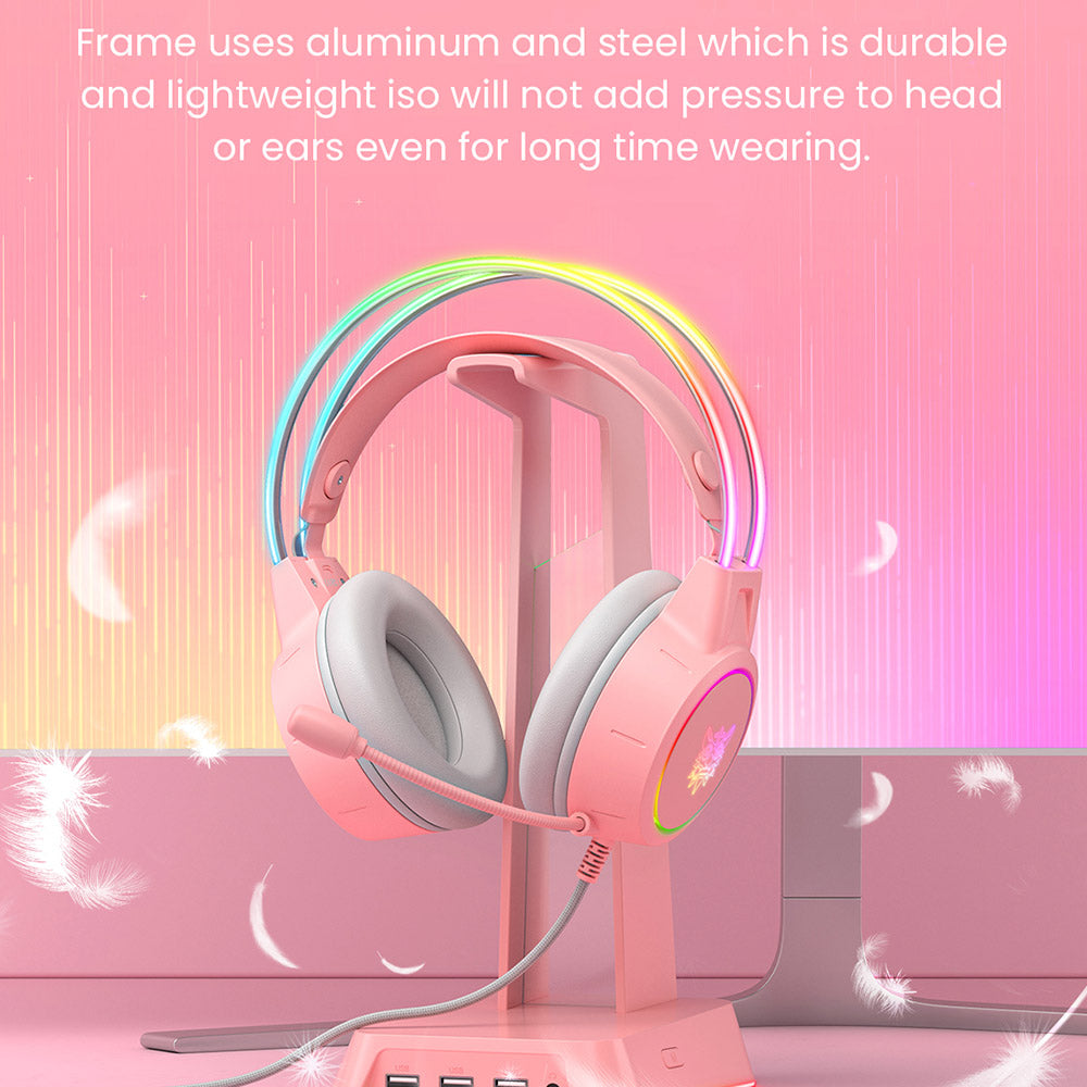 ONIKUMA X15 Pro Wired Gaming Headphones - Pink
