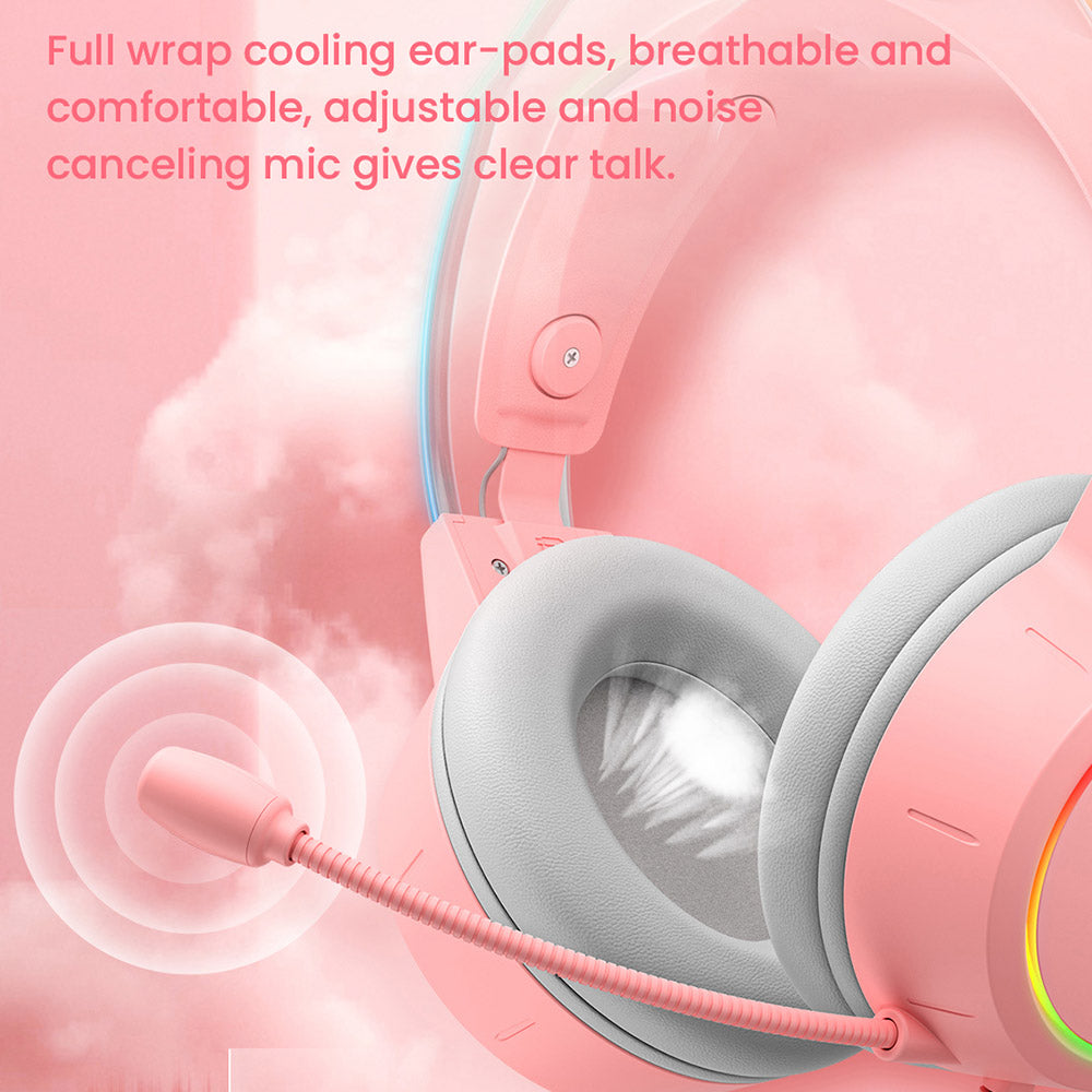 ONIKUMA X15 Pro Wired Gaming Headphones - Pink