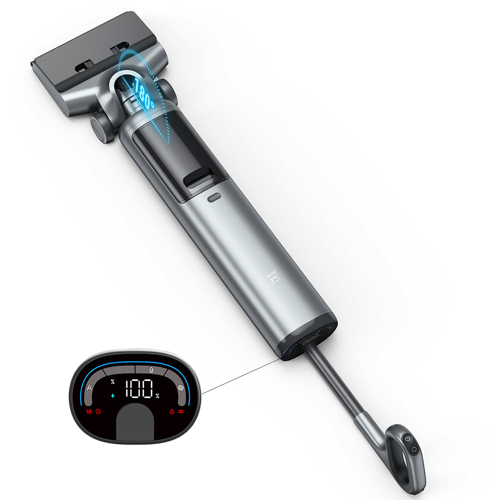 OSOTEK H200 Horizon Wet Dry Vacuum Cleaner, 14Kpa, Ultra-wide Track-wheel Roller Brush, Wipes to the Edge, 3-in-1 Wireless Floor Cleaner with Self-Cleaning, LED Display, Floor Brush, Smart Vacuum Cleaner for All Hard Floors
