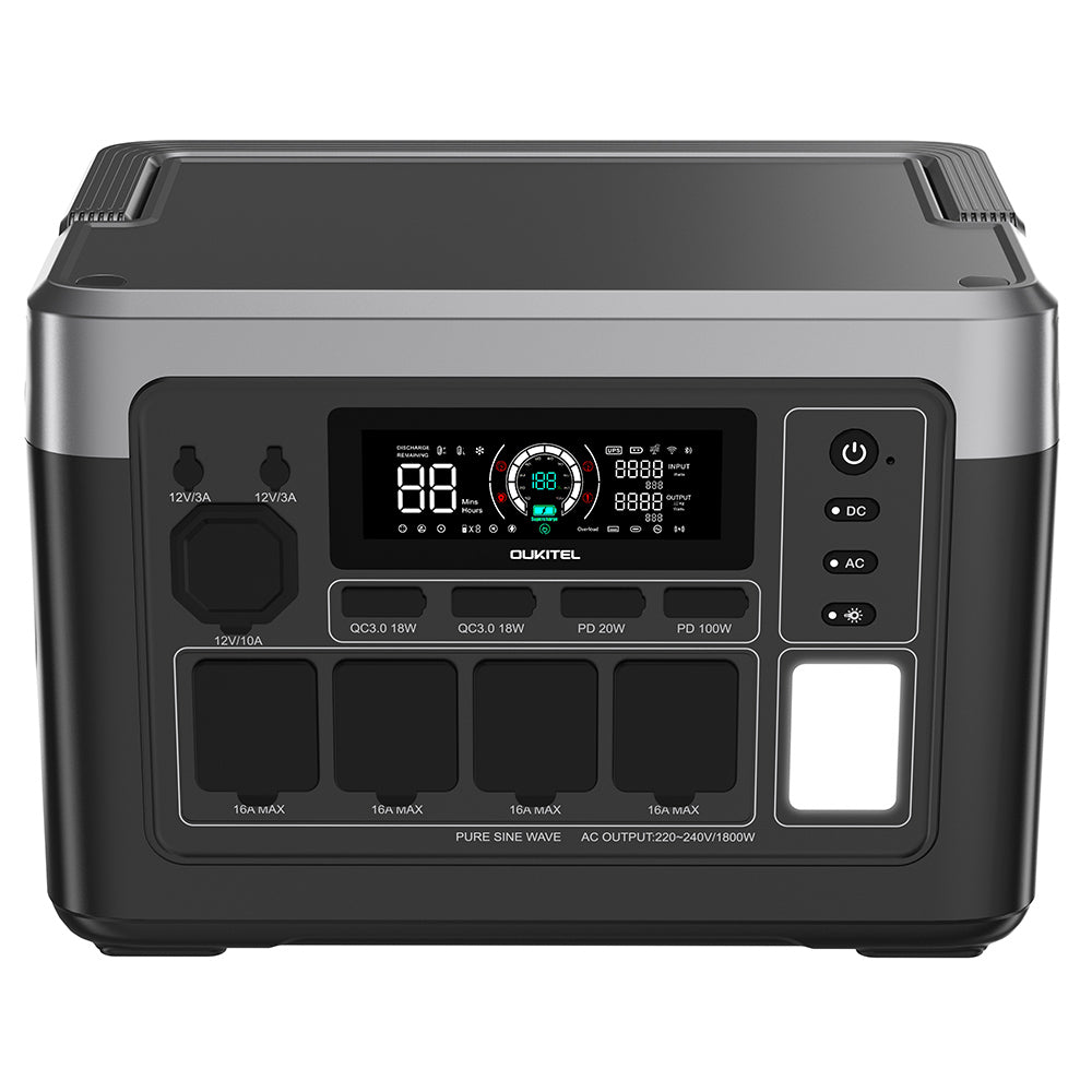 OUKITEL P1000 PLUS Portable Power Station, 1800W 1024Wh Solar Generator with LiFePO4 Battery, Fast Charging, Smart App Control for Outdoor, RV, Home Backup, and Emergency Power