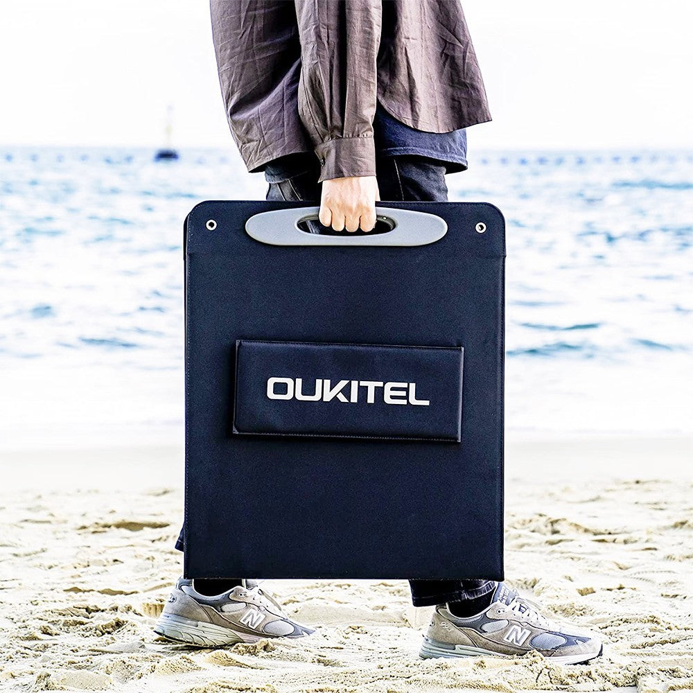 OUKITEL PV200 Foldable Solar Panel with Kickstand, 21.7% Solar Conversion Efficiency, IP65 Waterproof