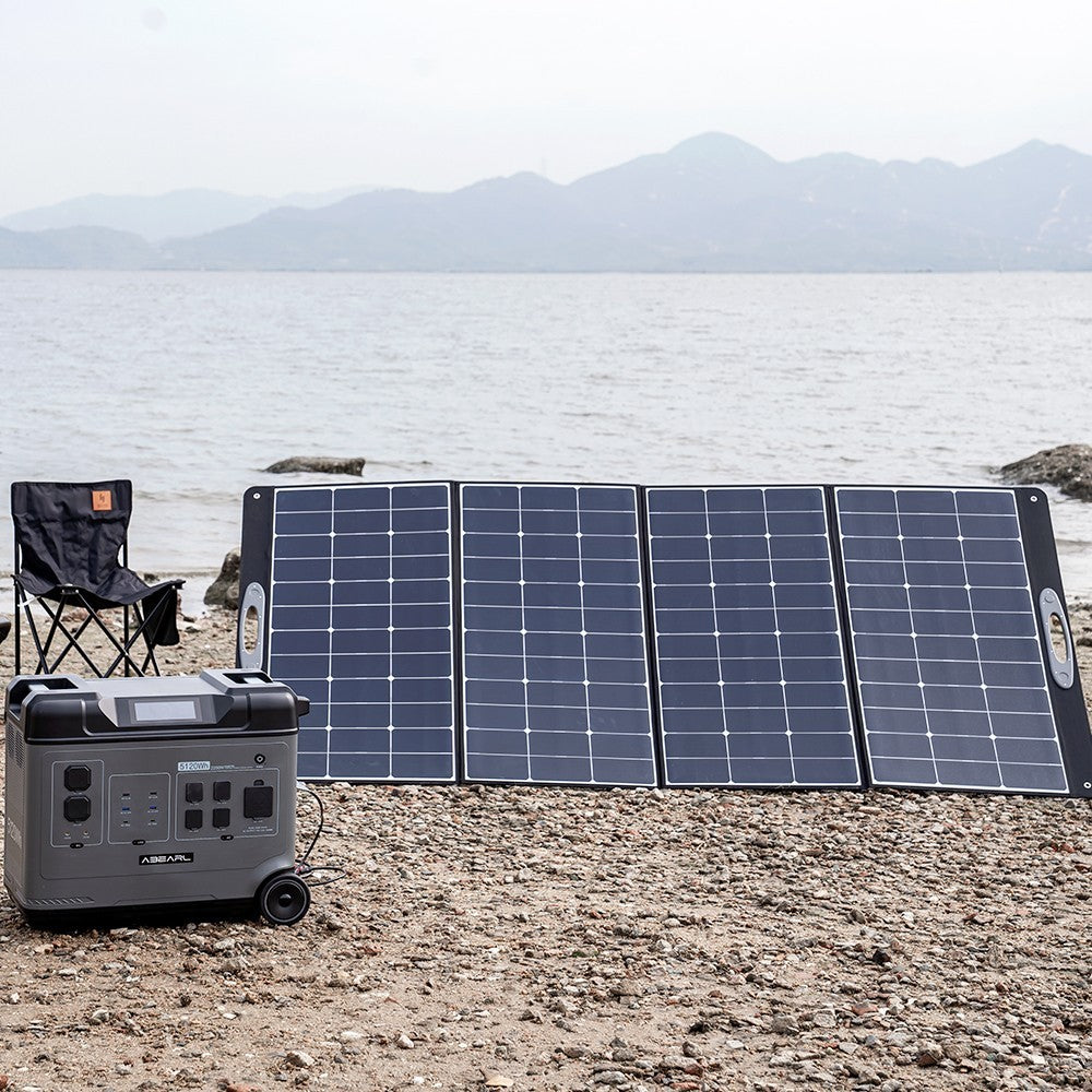 OUKITEL PV400 400W Foldable Portable Solar Panel with Kickstand, 23% Energy Conversion Rate, IP65 Waterproof