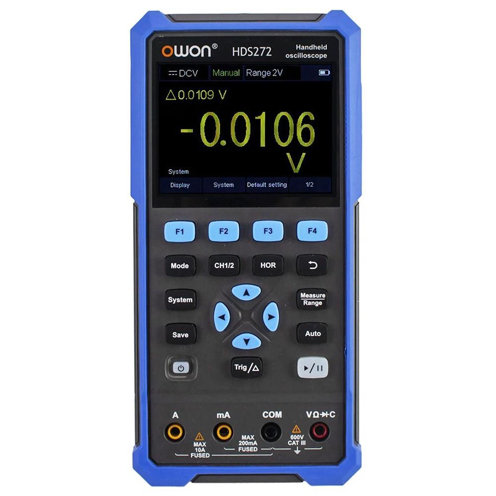 OWON HDS272 2 in 1 Digital Oscilloscope Multimeter, 70MHz Bandwidth, 250MSa/s Sampling Rate, 20000 Counts - UK Plug