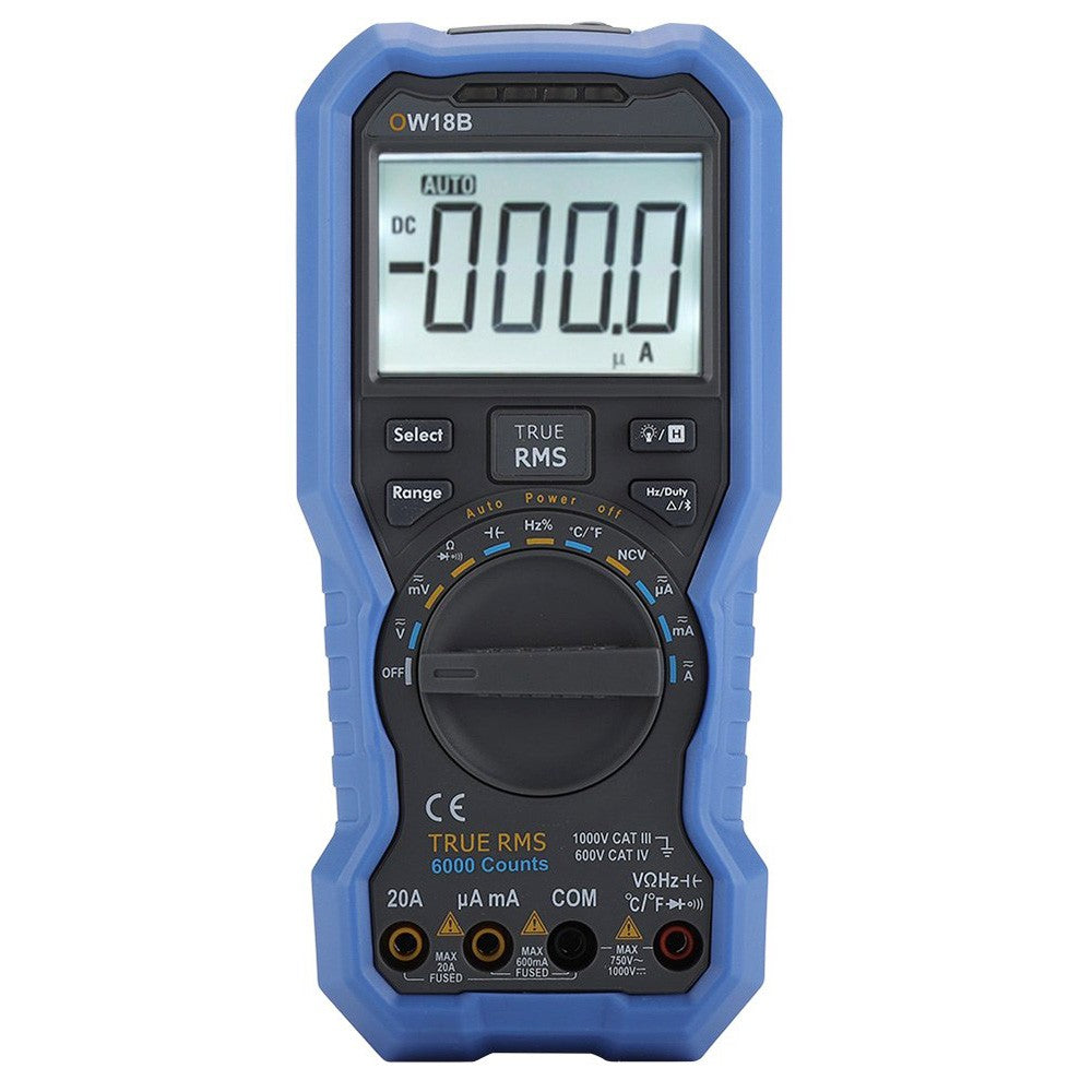 OWON OW18B Bluetooth Multimeter, Thermometer Data Logger, 5999 Counts, NCV Non-Contact Voltage Sense, True RMS Test, Support Android, iOS, Flashlight Function