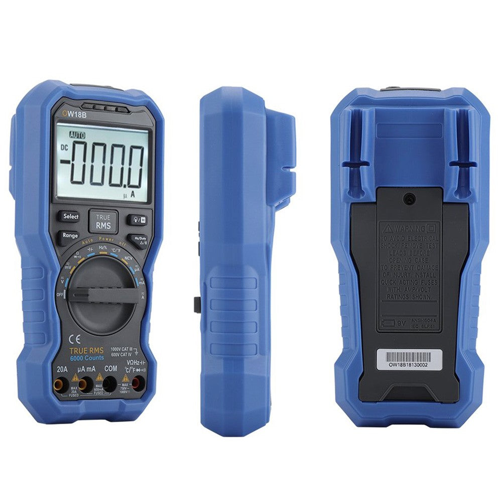 OWON OW18B Bluetooth Multimeter, Thermometer Data Logger, 5999 Counts, NCV Non-Contact Voltage Sense, True RMS Test, Support Android, iOS, Flashlight Function