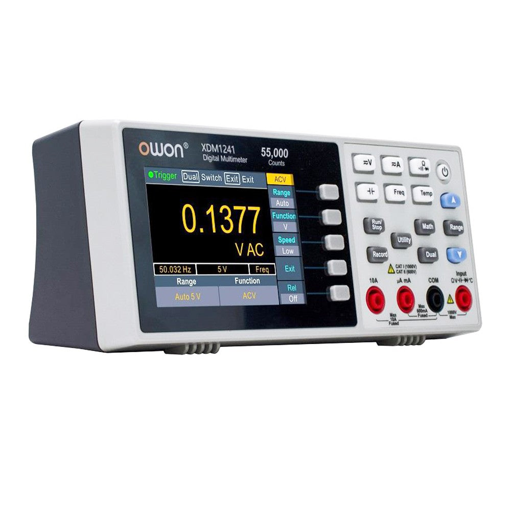 OWON XDM1241 Battery Powered Digital Multimeter, 55000 Counts, True RMS, High Accuracy, with 3.5-inch TFT LCD Screen