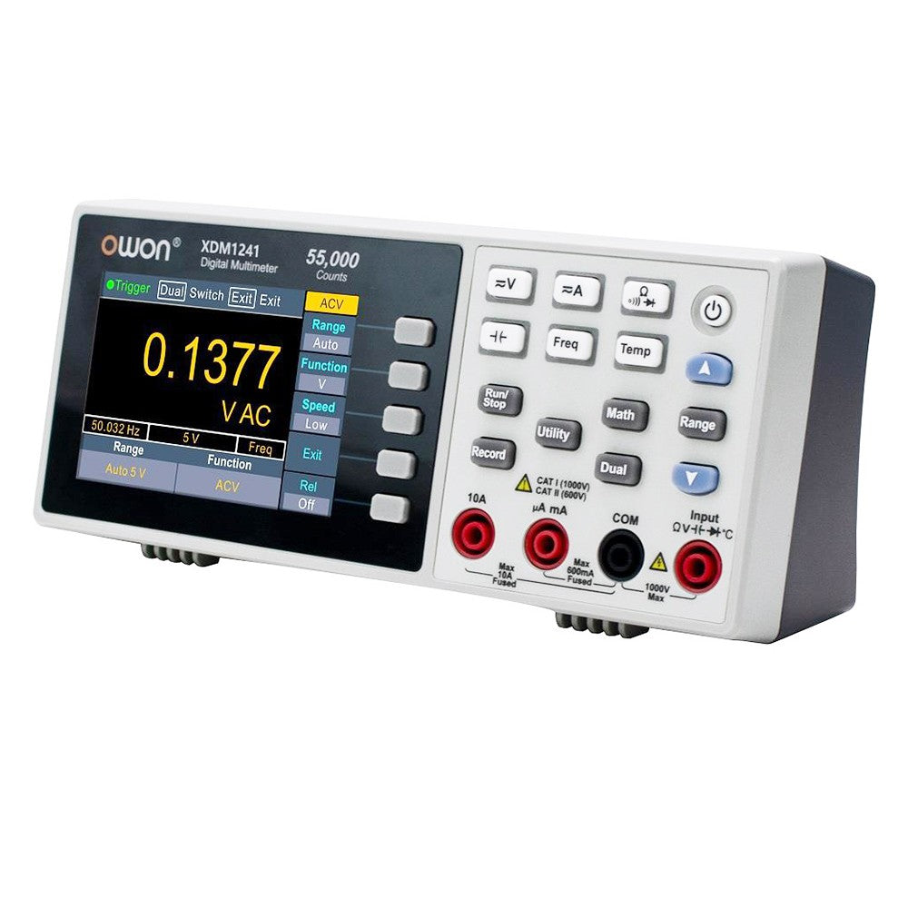 OWON XDM1241 Battery Powered Digital Multimeter, 55000 Counts, True RMS, High Accuracy, with 3.5-inch TFT LCD Screen