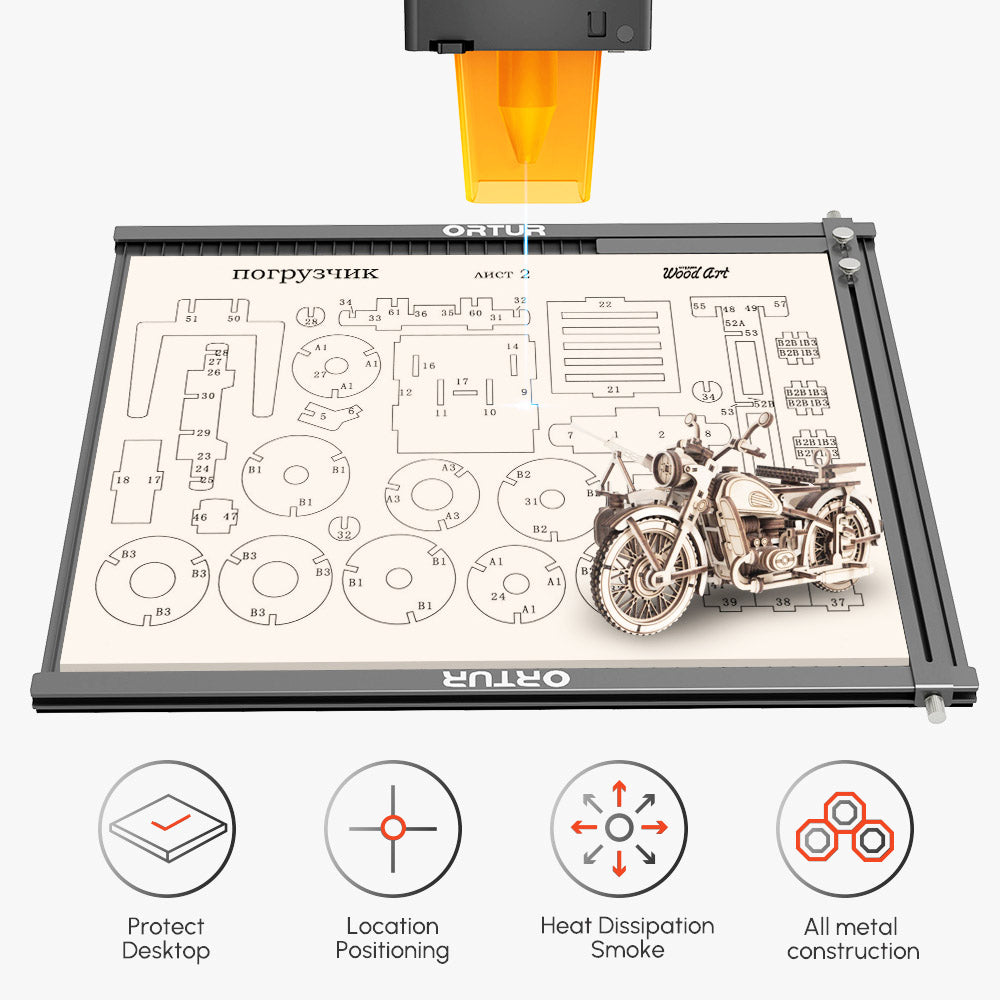 ORTUR LEP1.0 Laser Engraving Platform, 448x400mm Working Area, Fast Heat Dissipation