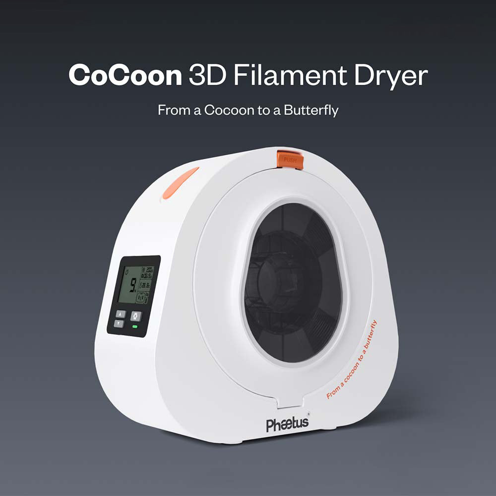 Phaetus aeBox CoCoon Filament Dryer Box, Real-Time Monitoring, 400g Desiccant Capacity, Fits Standard 1kg Spools (Φ204*70mm), Low Power Consumption