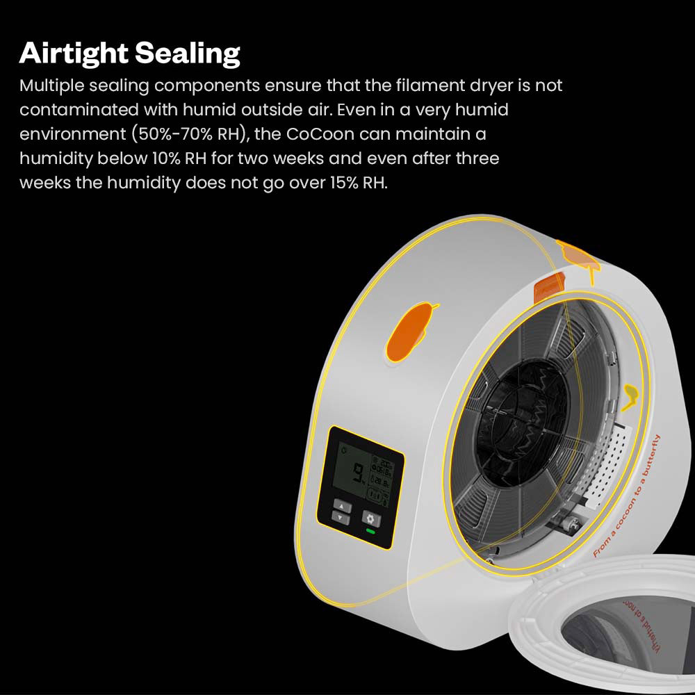 Phaetus aeBox CoCoon Filament Dryer Box, Real-Time Monitoring, 400g Desiccant Capacity, Fits Standard 1kg Spools (Φ204*70mm), Low Power Consumption