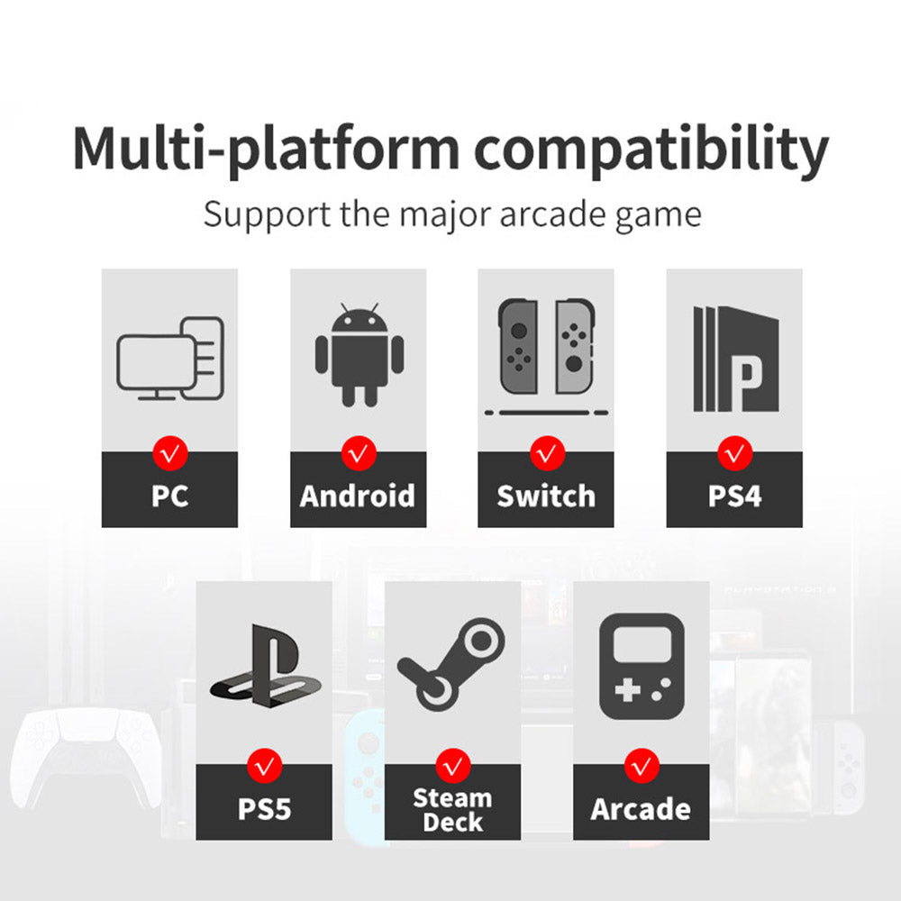 Powkiddy A50 Hitbox Controller Leverless Joystick Arcade Stick Controller, Game Keyboard Compatible with PC, Android, Switch, PS4, PS5, Steam, Arcade