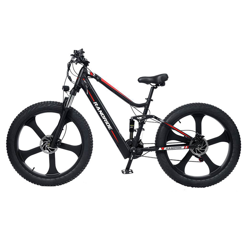 RANDRIDE YX90M Electric Bike, 26'' Fat Tire, 1000W Brushless Motor, 48V13.6Ah Battery, 45km/h Max Speed, 100km Range, LCD Display, SHIMANO Hydraulic Brake, Full Suspension Frame